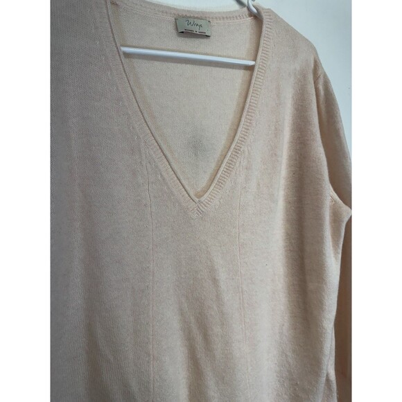 WRAP London Women’s Cardigan V-Neck 100% Cashmere Pink Sweater  Sz US 16 - Picture 4 of 12